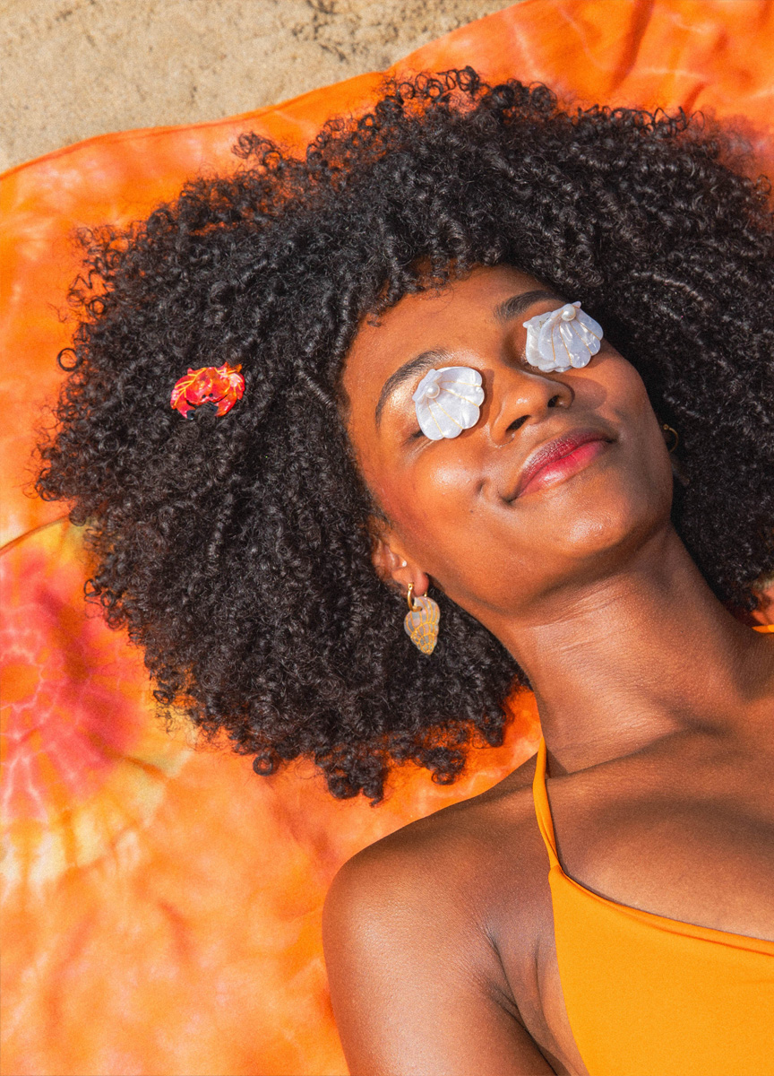 貝殼珍珠迷你髮抓夾